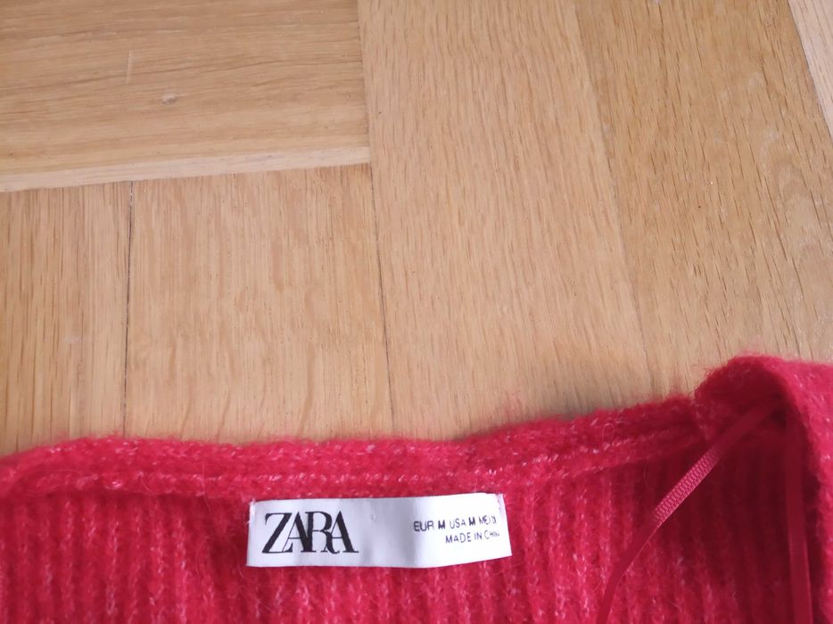 Zara czerwona alpaka wełna wool alpaca 36 sweter