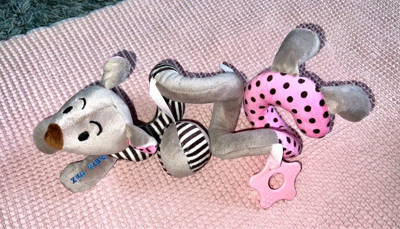 Pluszowa spirala sprężynka na wózek mysz myszka