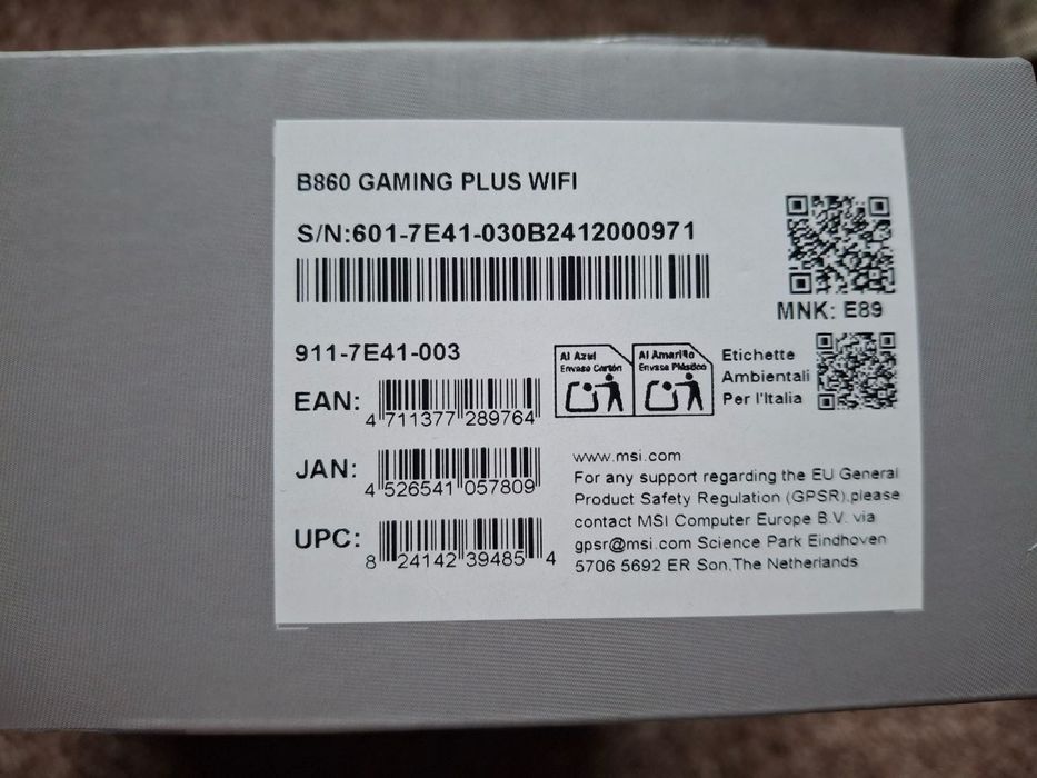 Материнська плата msi b860 gaming plus wi fi (911-7e41-003)