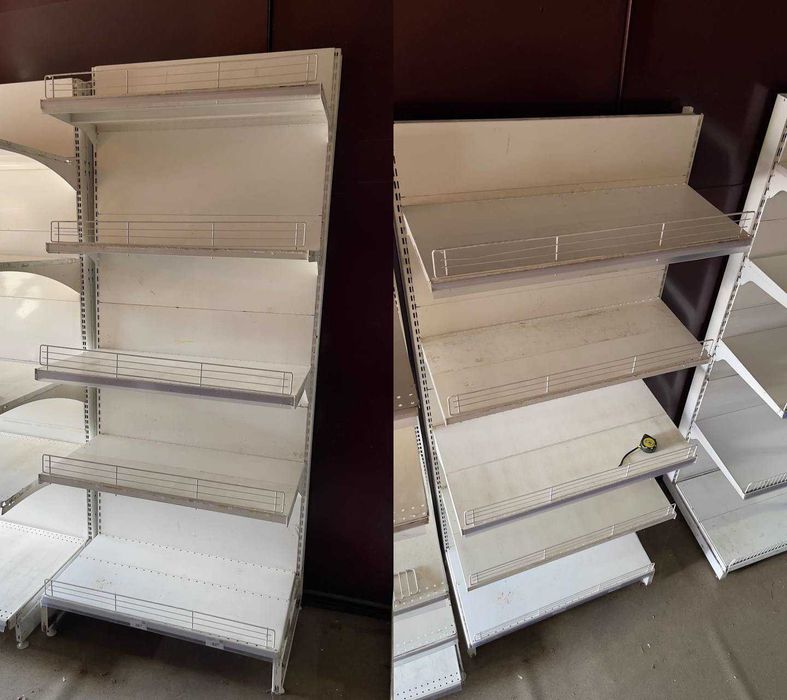 Торговый металлический стеллаж Регалс. Высокий стеллаж бу. Полка