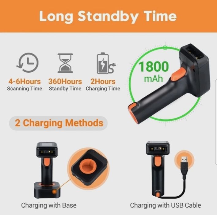 Leitor de código de barras Tera 2D HW006, sem fio, leitor de código QR