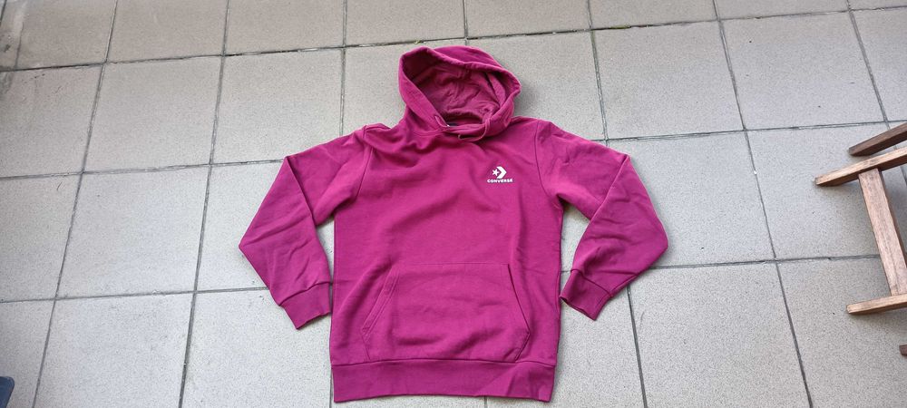 CONVERSE Bluza z kapturem męska XS Fioletowa