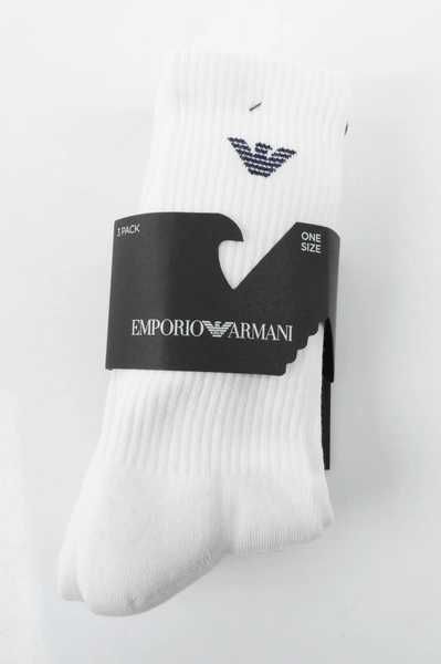 Emporio Armani skarpety męskie Calza wygodne bawełna białe 3-Pack