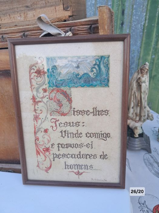 Quadro antigo com dizeres