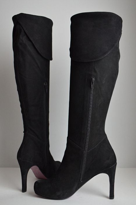 Muszkieterki kozaki zamszowe na szpilce Vanilla Moon 39