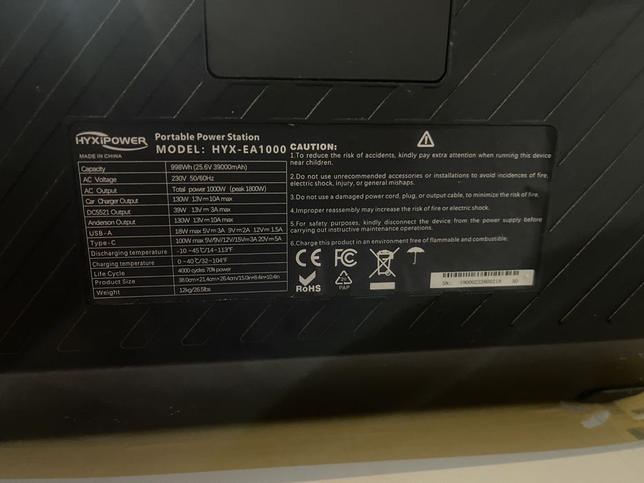 Зарядна станція HYXiPOWER HYX-EA1000