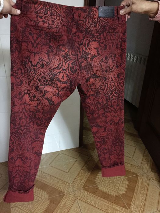 Calças Padrão Vermelho L como NOVAS