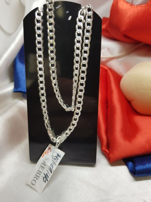 Srebrny łańcuszek splot pancerka srebro 925 długość 65cm