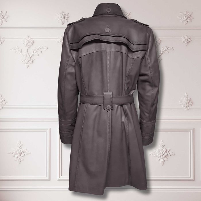 Dwurzędowy Płaszczyk Kurtka Damska Skórzana 100% Natural Szary Rozm XL