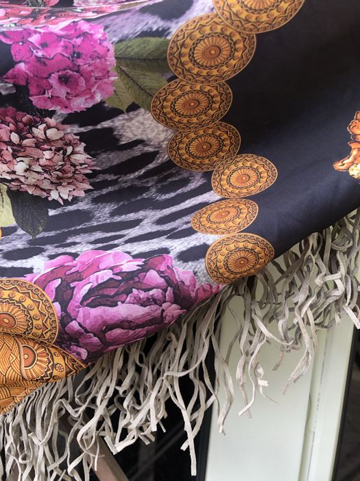 Duża dwustronna chusta szal orient etno boho russian panterka