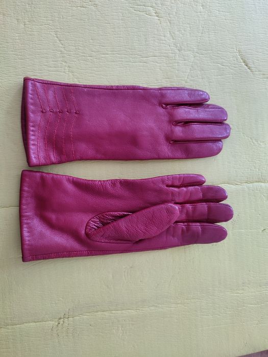 2 pary  Rękawice ze skóry damskie
