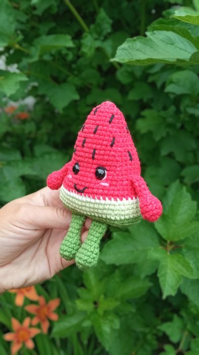 В НАЛИЧИИ Арбуз, Жаба, кавун, вязаные игрушки крючком