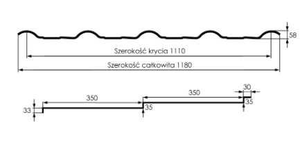 Blachodachówka modułowa RETTO 7016 antracyt  mat