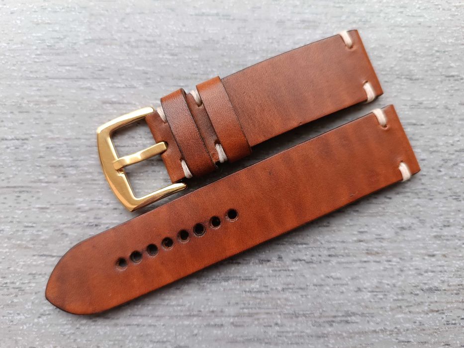 Skórzany pasek zegarka light brown 22 mm