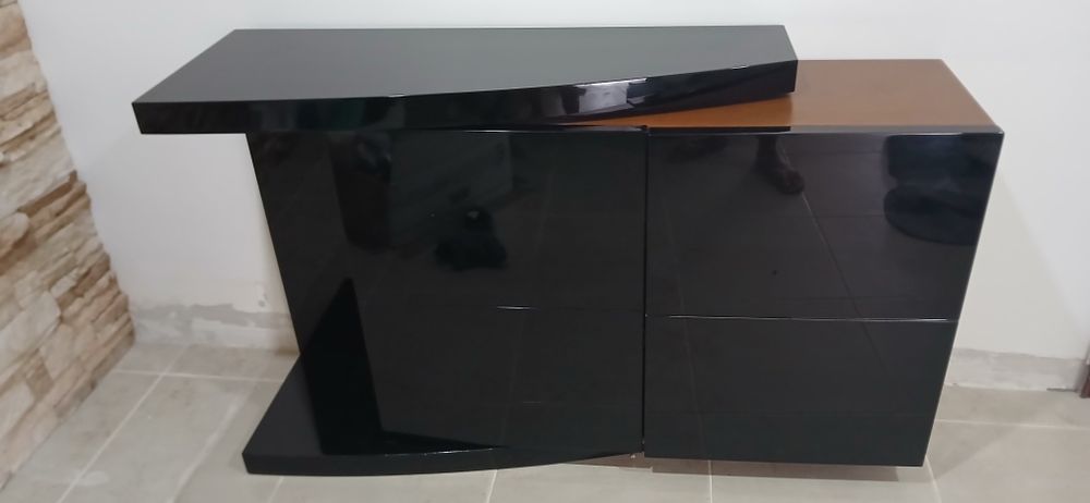 Sapateira êxito wenghê com lacado preto