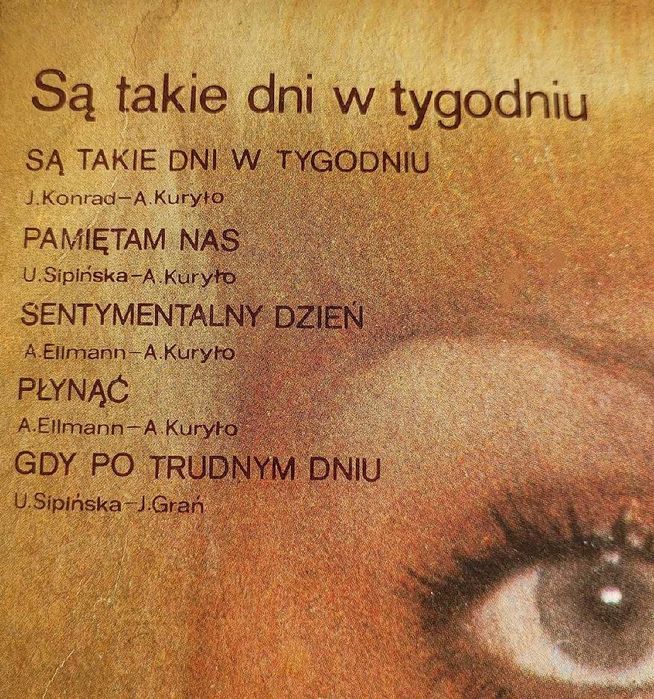 Urszula Sipińska - Są Takie Dni W Tygodniu , płyta z roku 1980