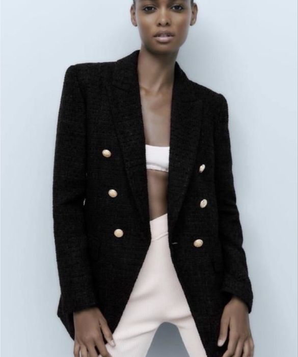 Пиджак Zara Balmain твид блейзер