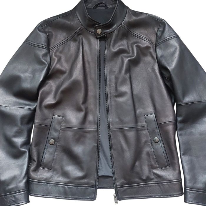 Hugo Boss nowa kurtka skórzana męska r. 52/L