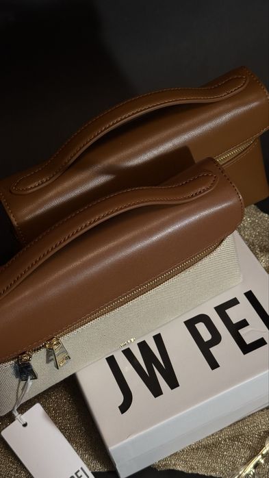 Jw pei Thea Top Handle Bag  Brown Canvas