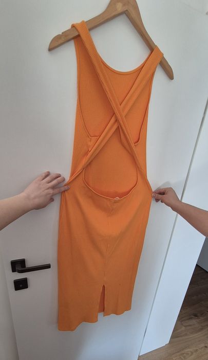 Sukienka maxi z odkrytymi plecami rozm L h&m