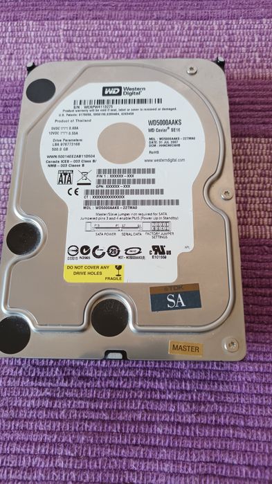 Disco Sata PC western digital 500Gb