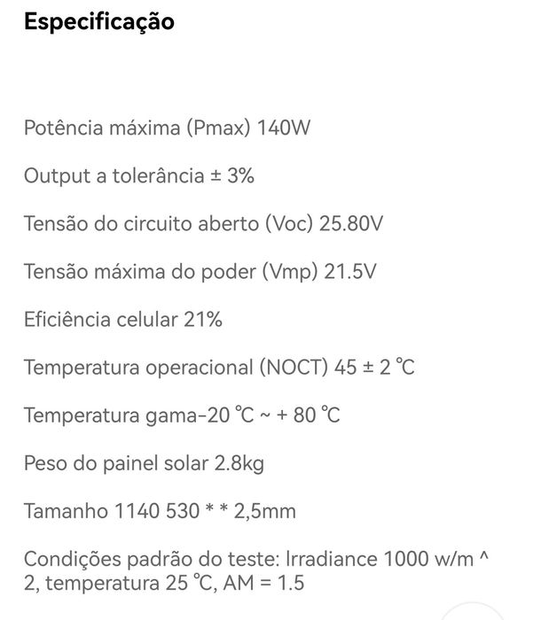Painel solar ETFE 140W - Novo - flexível