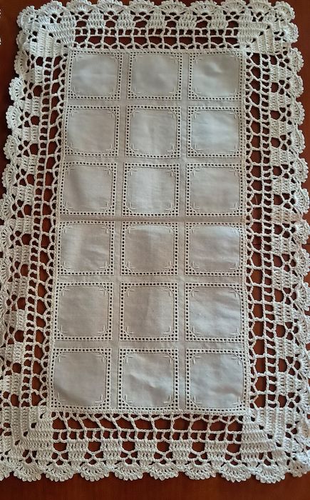 Conjunto panos de renda e linho