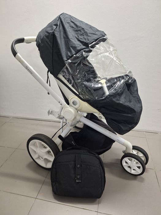 Carrinho Quinny + mochila traseira + capa chuva