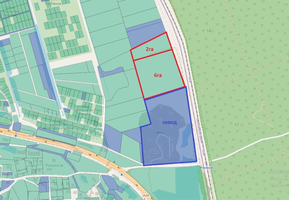 Ділянка 8 га, с. Романків, Підгірці, Київська область