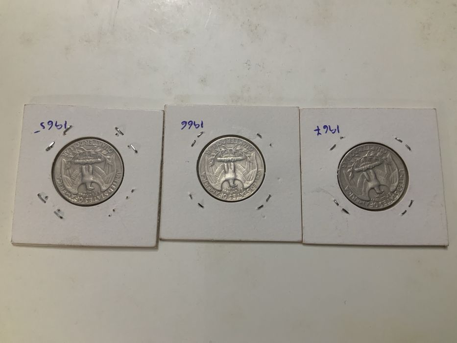 Quarter Dollar 1965+66+67 Washinton EUA