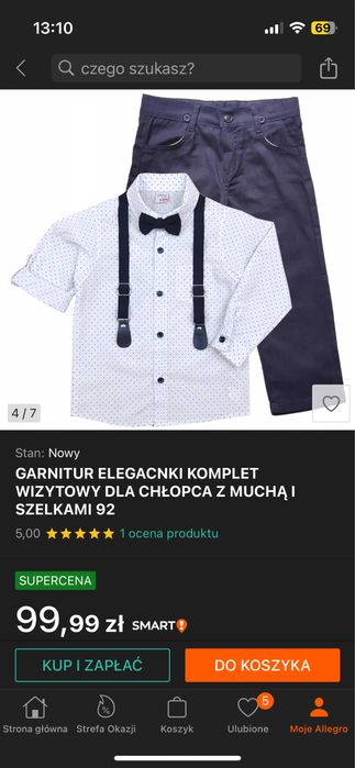 Komplet garnitur chlopięcy