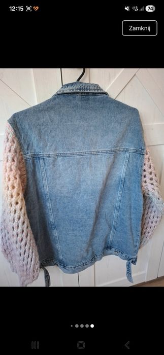 Katana jeans uniwersalna, oversize ozdobne rękawy NOWA