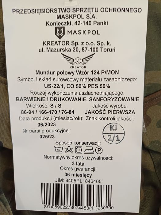 Mundur polowy wzór 124 P/MON