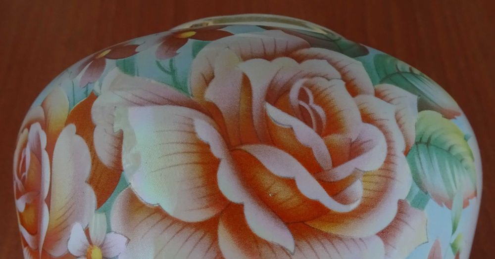 Jarrão Porcelana Antigo Pintado Mão da Loucicentro (+ 40 Anos)
