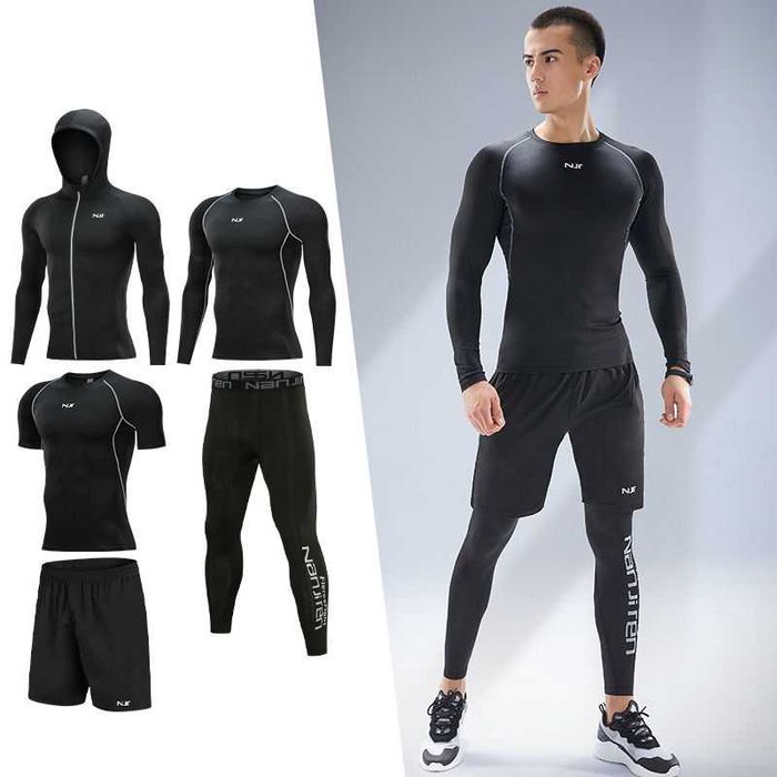 Компрессионная одежда 5 в 1 рашгард, леггинсы, футболка, шорты и худи!