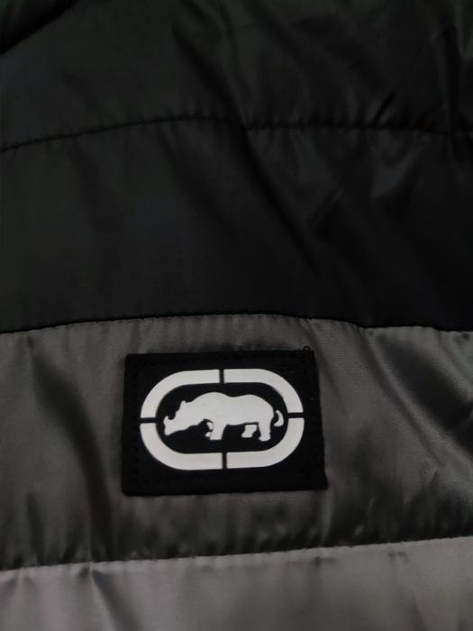 kurtka puchowa cienka XL Ecko unltd czarna szara siwa jacket bluza hoo