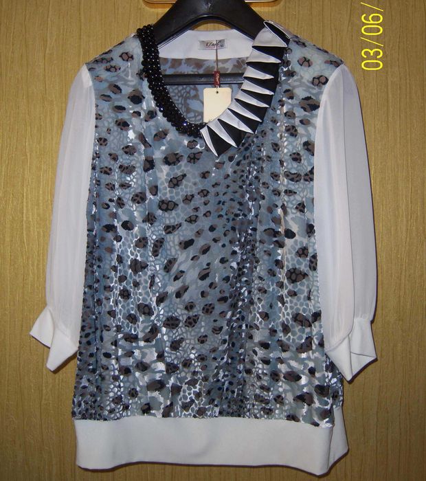 Блузка с бархатным принтом (под замшу) р.56-58
