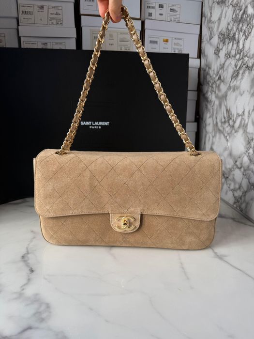 Torebka Chanel Maxi Flap Beige Suede