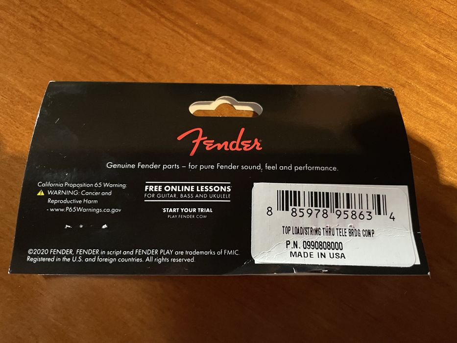 Fender 3-Saddle Top-Load/String-Through Tele Bridge