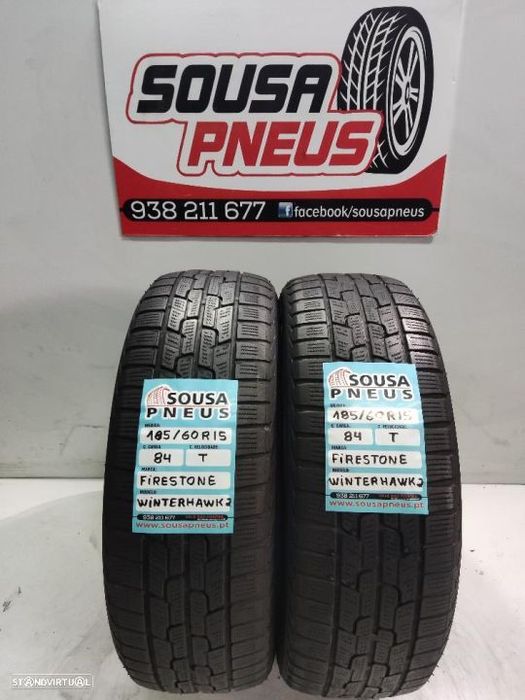 2 pneus semi novos 185-60r15 firestone - oferta dos portes