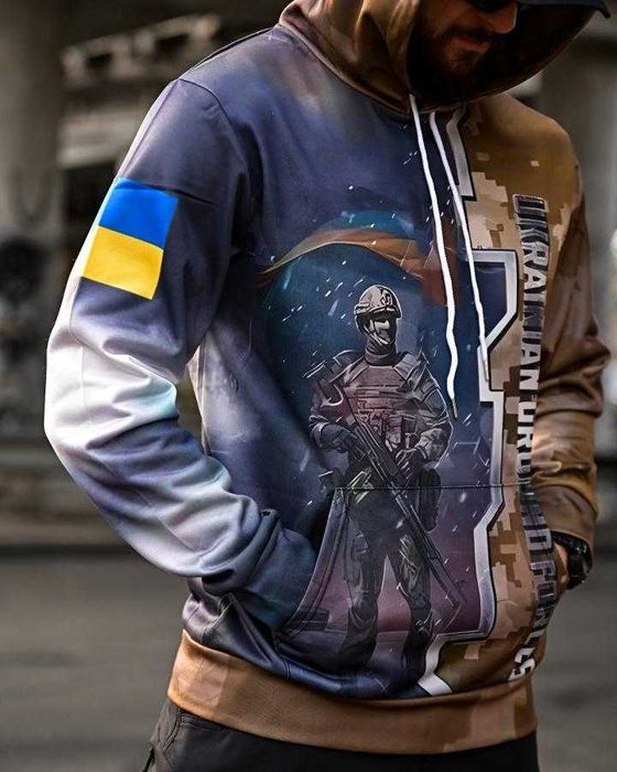 Мілітарі худі Ukrainian Ground Forces ЗСУ на флісі без передоплати