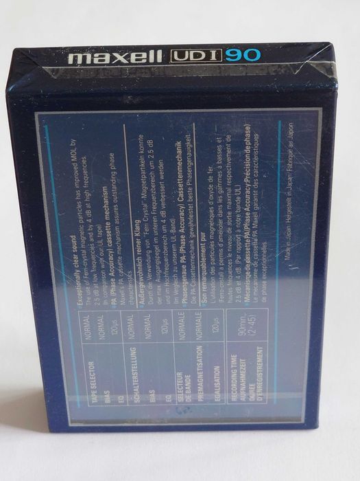 Maxell UD I 90 na lata 1985 do 1987 rynek Europejski