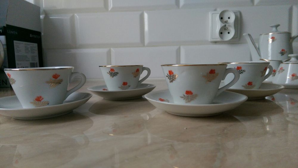 Mini zestaw kawy, herbaciany porcelana