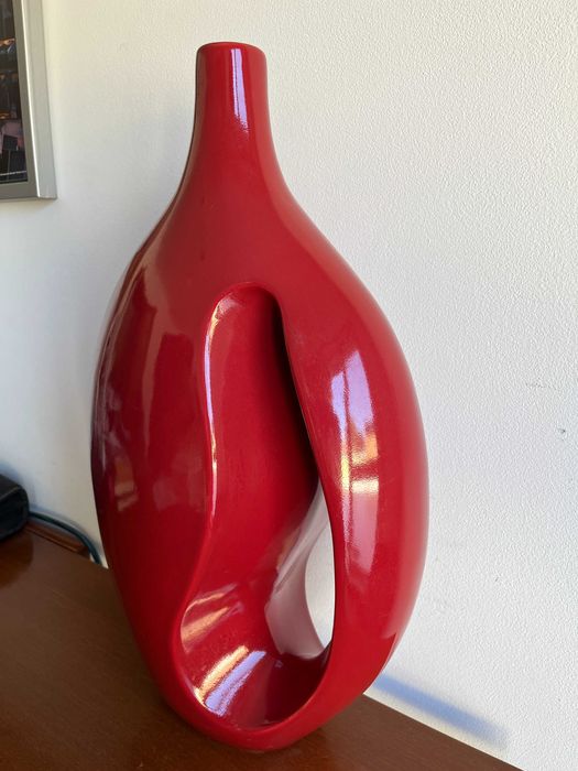 Jarrão Vermelho Grande Decorativo