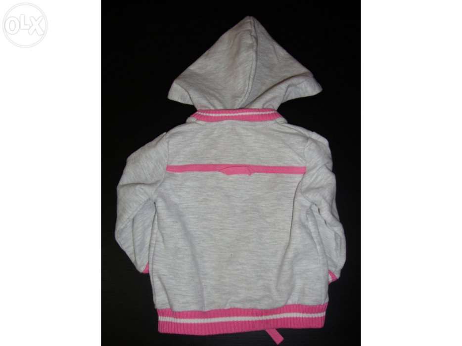Casaquinho cinza e rosa com capuz NOVO