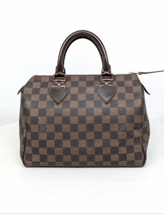 Louis Vuitton – Speedy 25 – Torebka Damier Ebene – Skóra