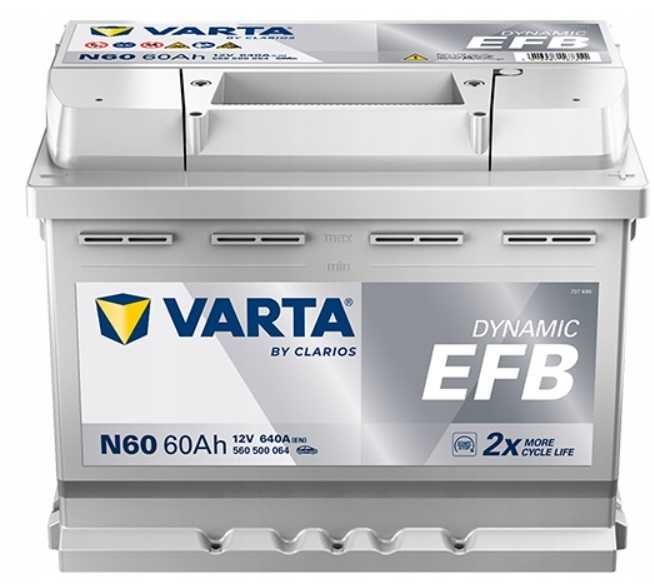 Akumulator Varta   EFB START-STOP N60 60AH 640A P+ Radom WYSYŁKA