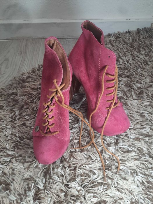 Tamanco salto alto n36 rosa.