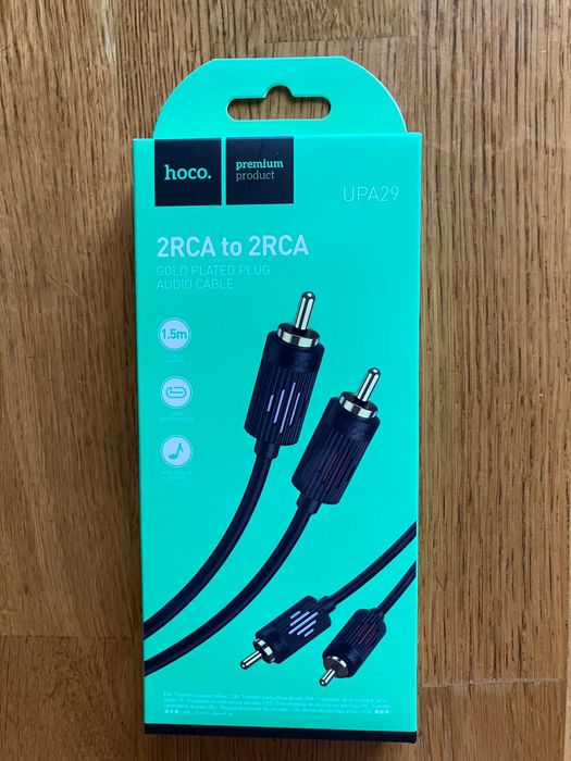 Кабель Aux Hoco UPA29 2 x RCA to 2 x RCA 1.5м чорний