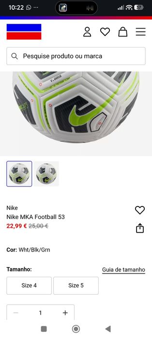 Bola de futebol Nike